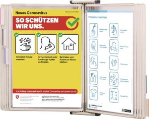 Uchwyt ścienny 10 wkładów przezroczystych czarny lackiertf.A4 TARIFOLD