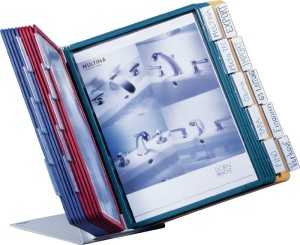 Sorter SHERPA na biurko blacha stalowa jasnoszary, RAL 7035 20 wkładów przezrocz