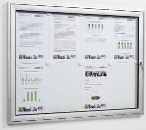 Gablota wystawowa 8 x DIN A4 szer. 930 x wys. 680 mm rama prostokątna do obszaru