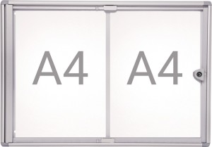 Gablota wystawowa 2 x A4 szer. 490 x wys. 351 mm narożniki ścinane do wnętrz MA