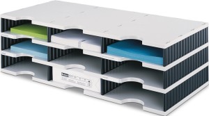 Pojemnik z przegrodami A4 Trio 24 półki wys. 573 x szer. 723 x gł. 331 mm polist