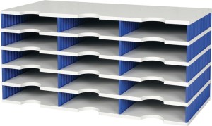 Pojemnik z przegrodami A4 Trio 15 półek wys. 363 x szer. 723 x gł. 331 mm polist