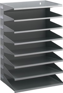 Półka na dokumenty 8 półek wys. 540 x szer. 360 x gł. 250 mm blacha stalowa jasn