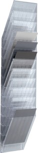 Uchwyt na prospekty wys. 1115 x szer. 240 x gł. 135 mm liczba półek 12 A4 pionow