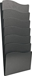 Uchwyt na prospekty wys. 560 x szer. 240 x gł. mm liczba półek 7 DIN A4 metal sr