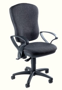 Krzesło biurowe obrotowe ze stykiem stałym antracyt 420-550 mm bez podłokietnikó