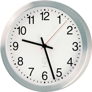 Zegar ścienny zegar radiowy mat. srebrny aluminium śred. 300 mm 1,5 V śred. licz