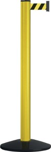Słupek systemu odgrodzenia taśmowego pojedynczy śred. 83 x wys. 970 mm żółty pas