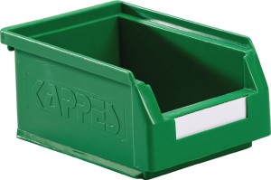 Skrzynka regałowa z ot. przednią częścią dł. 160 x szer. 105 x wys. 75 mm PE zie