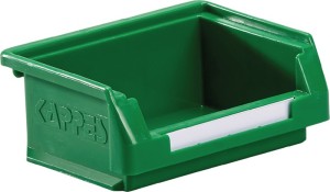 Skrzynka regałowa z ot. przednią częścią dł. 85 x szer. 105 x wys. 45 mm PE ziel