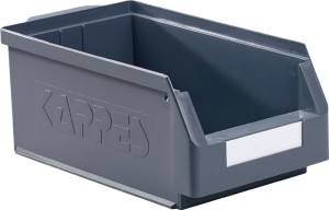Skrzynka regałowa z ot. przednią częścią dł. 350 x szer. 200 x wys. 150 mm PE sz