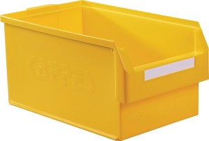 Skrzynka regałowa z ot. przednią częścią dł. 500 x szer. 300 x wys. 250 mm PE żó