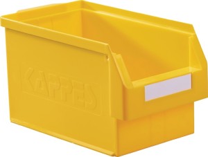 Skrzynka regałowa z ot. przednią częścią dł. 350 x szer. 200 x wys. 200 mm PE żó