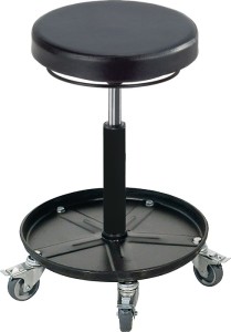 Hoker montażowy z kółkami pianka PU czarny regulacja wys. siedz. 420-545 mm MEY