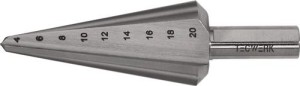 Wiertło stożkowe do blachy zakres wiercenia 4–20 mm HSS-Co długość całkowita 71