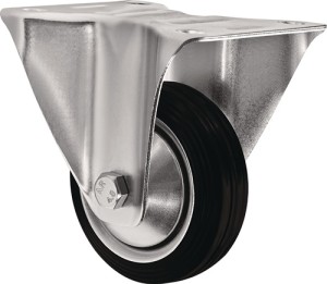 Kółko nieskrętne śred. koła 100 mm udźwig 75 kg lita guma płyta dł. 105 x szer.
