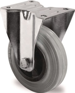 Kółko nieskrętne 100mm 75kg guma pełna łoż. rolk. 105x80mm PP TECWERK