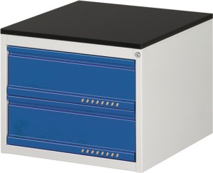 Szafka z szufladami BK 650 wys. 460 x szer. 580 x gł. 650 mm jasnoszary/niebiesk