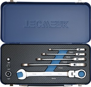 Zestaw kl. oczkowo-płaskich z grzechotką 8-części rozmiar klucza 8–19 mm TECWERK