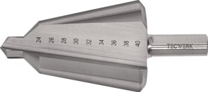 Wiertło stożkowe do blachy zakres wiercenia 24–40 mm HSS długość całkowita 89 mm