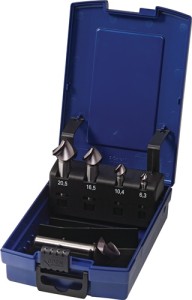 Zestaw pogłębiaczy stożkowych 90 ° 6,3-25 mm hSS-Co TiAlN 5-cz. tw.kas. TECWERK