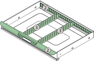 Akcesoria do organizacji szuflad 4-części TECWERK