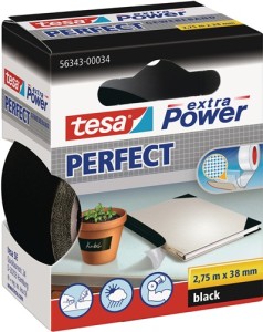 Taśma z tkaniny z folią extra Power® 56343 czarny długość 2,75 m, szerokość 38 m