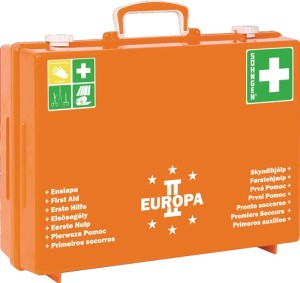 Walizka pierwszej pomocy EUROPA II szer. 400 x wys. 300 x gł. 150 ok. mm pomarań