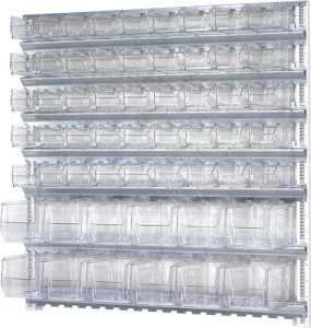 Regał ścienny wys. 1000 x szer. 1010 mm stal ocynk. ze skrzynkami regał. z otwar