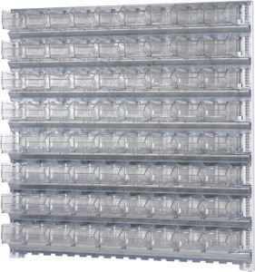 Regał ścienny wys. 1000 x szer. 1010 mm stal ocynk. ze skrzynkami regał. z otwar