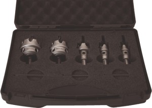 Zestaw otwornic 8-częśc. 16–40 mm głębokość cięcia 4 mm wypos. HM TECWERK