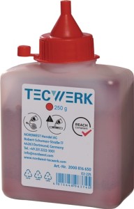 Kreda do sznurka traserskiego 250 g czerwona butelka plastikowa TECWERK