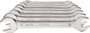 Zestaw kluczy płaskich dwustronnych 8-części RK 6–22 mm stal CV chromowana TW