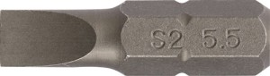 Bit do wkrętów z rowkiem prostym 6,5 mm długość 25 mm 1/4 cal. C6,3 grubość ostr