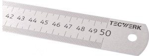 Linijka stalowa z podziałką długość 500 mm stal elastyczna podziałka A = mm/mm