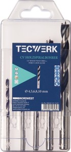 Zestaw wierteł spiralnych do drewna śred. 3, 4, 5, 6, 7, 8, 9,10 mm 8-części sta