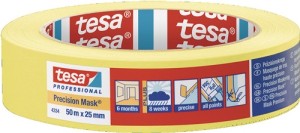 Taśma precyzyjna 4334 gładka żółta długość 50 m, szerokość 25 mm kółko TESA
