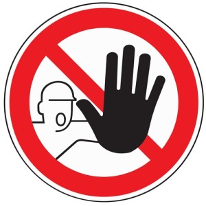 Znak zakazu ASR A1.3/DIN EN ISO 7010 zakaz wstępu dla osób nieuprawnionych folia