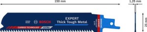 Brzeszczot piły szablastej Expert Thick Tough Metal długość 150 mm szerokość 25