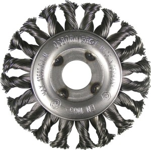 Szczotka tarczowa śred. 125 mm grubość drutu 0,35 mm stal 13 mm 12500 min-¹ OSBO