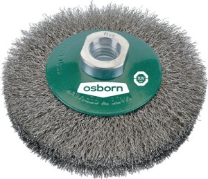 Szczotka stożkowa śred. 100 mm grubość drutu 0,2 mm VA 20 mm 12500 min-¹ OSBORN