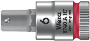 Klucz nasadowy 8740 A HF 1/4 cal. rozmiar klucza 6 mm długość 28 mm WERA