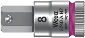 Klucz nasadowy 8740 A HF 1/4 cal. rozmiar klucza 8 mm długość 28 mm WERA