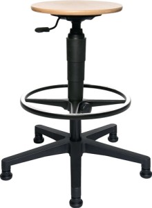 Taboret obrotowy ze ślizgaczem buk regulacja wys. siedz. 540-800 mm TOPSTAR