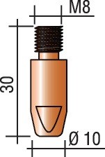 Końcówka prądowa śred. drutu 1,6 mm M 8