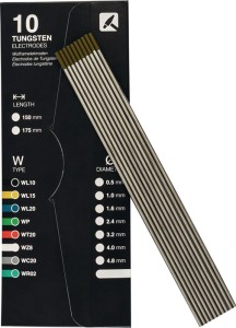 Elektroda wolframowa WL15 śred. 2,4 mm długość 175 mm złoty TIGZONE