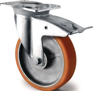 Kółko skrętne do dużych obciążeń śred. koła 160 mm udźwig 800 kg ustalacz odlew