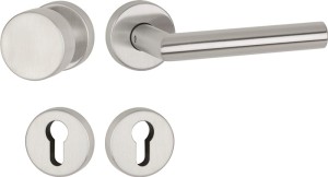 Zestaw klamek Basic 02 stal szlachetna 60 matowy skos PZ DIN strona lewa/strona