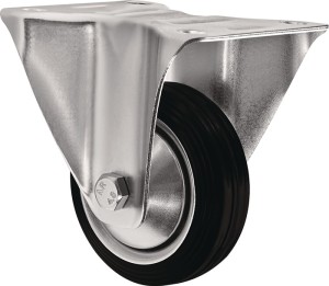 Kółko nieskrętne śred. koła 125 mm udźwig 100 kg lita guma płyta dł. 105 x szer.