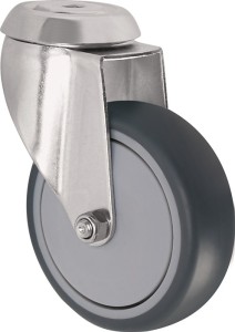Kółko skrętne śred. koła 50 mm udźwig 50 kg z łożyskiem kulowym z otworem z tyłu